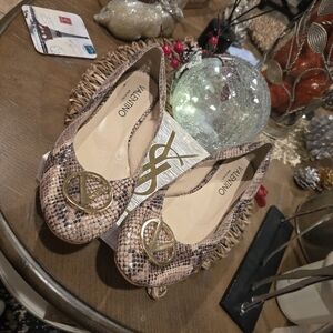 Valentino Women's Snakeskin Ballet Flats - Brown